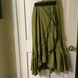 Anthropologie Mauve green cotton skirt.  Size medium.